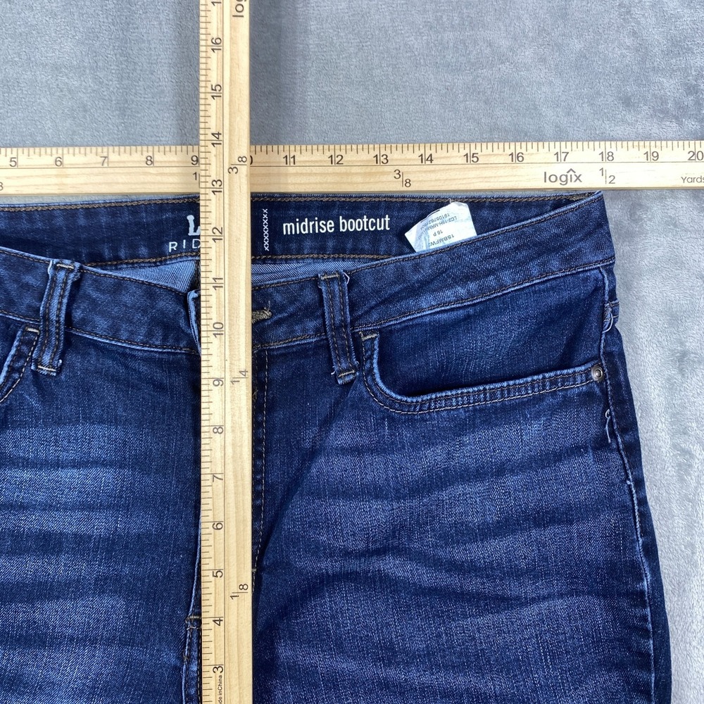 Lee Riders Midrise Bootcut Jeans Womens Size 16 P Blue Indigo Denim Stretch Pant - Picture 6 of 8